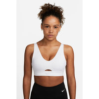 Womens Indy Plunge Cutout Medium-Support Padded Sports Bra - White