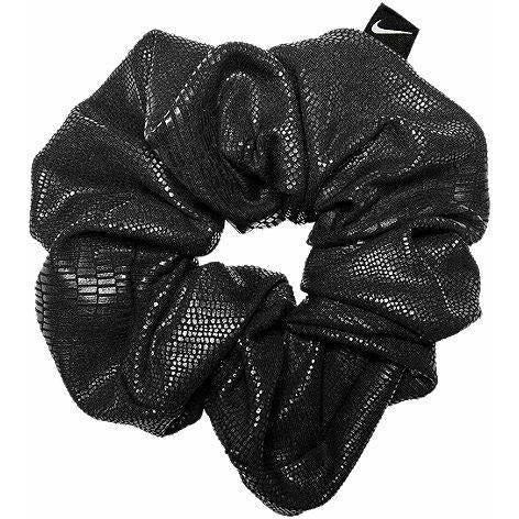 Womens Gathered Hair Tie Large - Foil Black/White-Culture Athletics