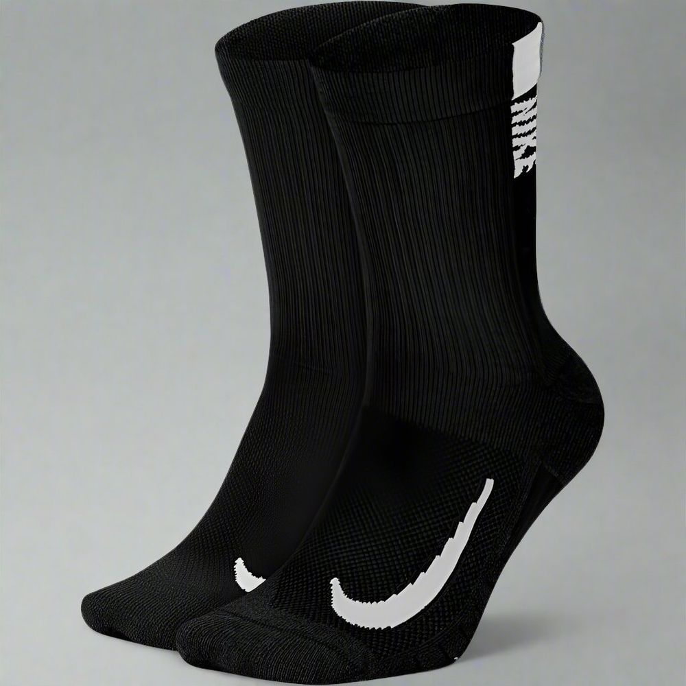 Unisex Multiplier Crew Sock (2 Pairs) - Black-Culture Athletics