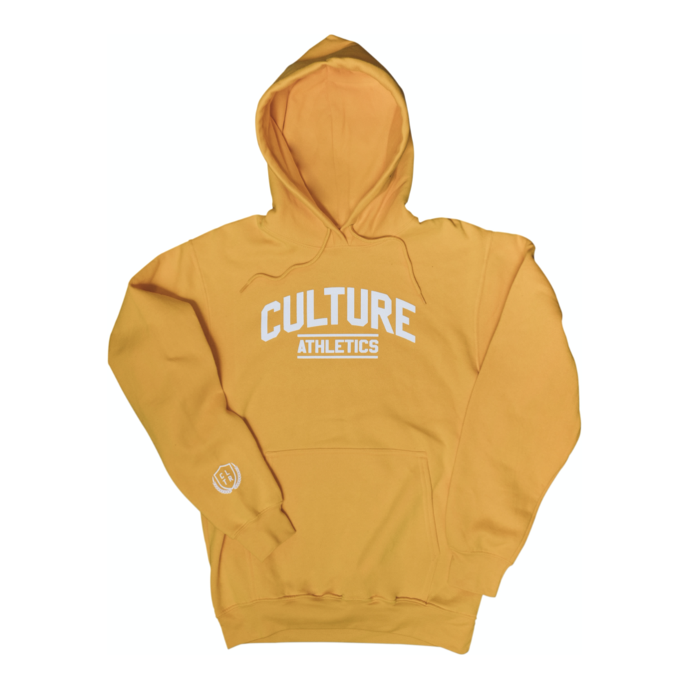 Unisex Culture Athletics Hoodie - Golden Yellow/White-Culture Athletics