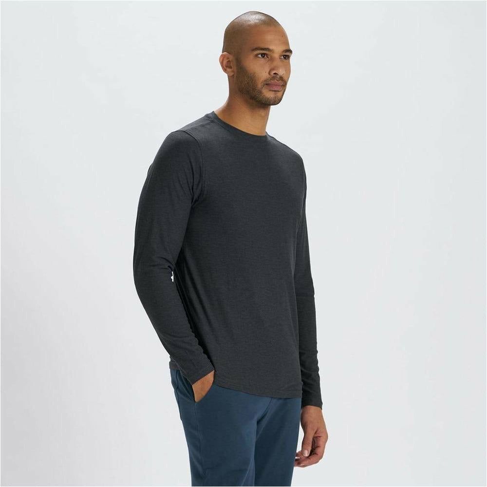 Mens Strato Tech Tee Long Sleeve - Charcoal Heather-Culture Athletics
