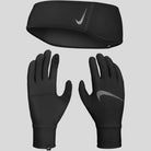 Womens Essential Headband and Glove Set - Black/Black/Silver-Culture Athletics